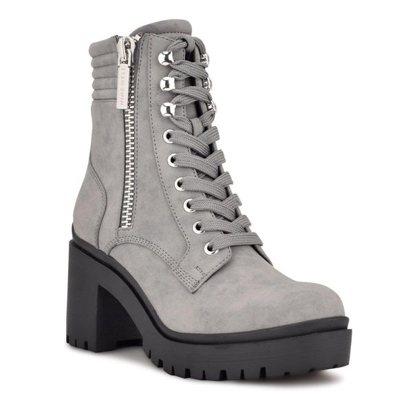 Nine West Quiz Heeled Grey Ankle Boots | Ireland 13D40-2E21
